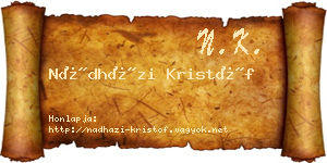 Nádházi Kristóf névjegykártya