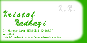 kristof nadhazi business card